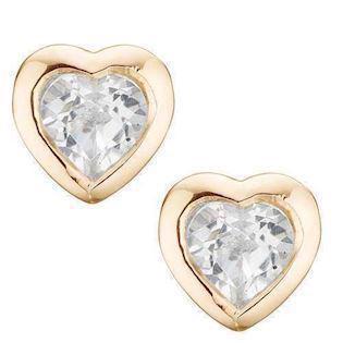 Christina Topaz hearts små forgyldte hjerter med hvide topaz, model 671-G16 købes hos Guldsmykket.dk her